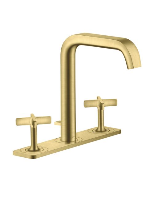 AXOR-HG-AXOR-Citterio-E-3-Loch-Waschtischarmatur-170-mit-Platte-und-Zugstangen-Ablaufgarnitur-Brushed-Brass-36116950 gallery number 1